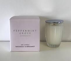 PEPPERMINT GROVE CANDLE Patchouli & Bergamot 200g